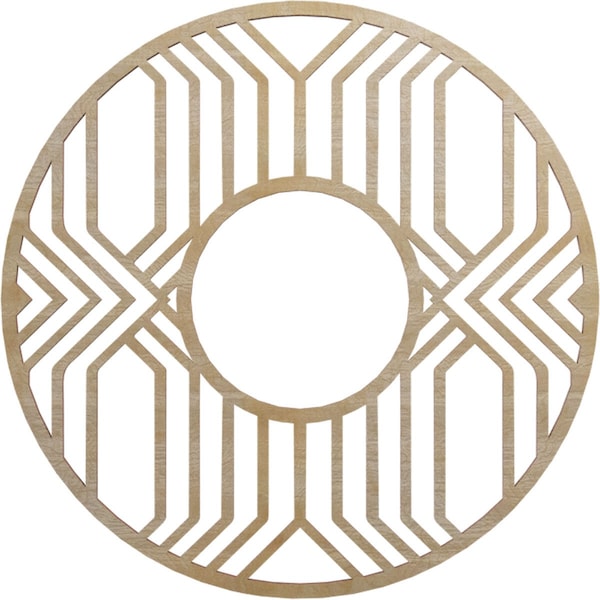 Ekena Millwork Empire Wood Fretwork Pierced Ceiling Medallion, Birch, 20"OD x 7 3/8"ID x 3/8"T CMWP20X20X0375EPBI - main